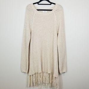 UmGee Knit Ivory Crewneck Sweater Dress